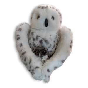 Folkmanis Puppets • Snowy Owl Hand Puppet & Mini Spotted Owl Baby Finger Puppet